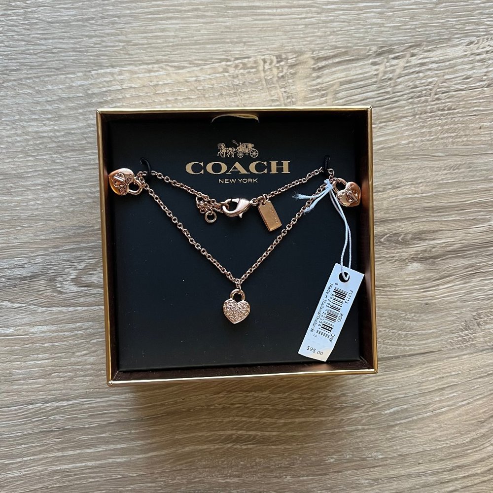 COACH Twinkling Heart Bracelet in Rose Gold
